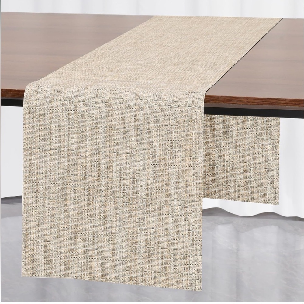 Vinyl Table Runner (15x94) Beige